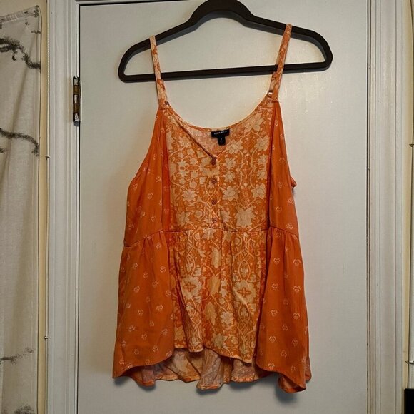 Torrid Size 1 Orange Patterned Tank Top - Picture 5 of 9